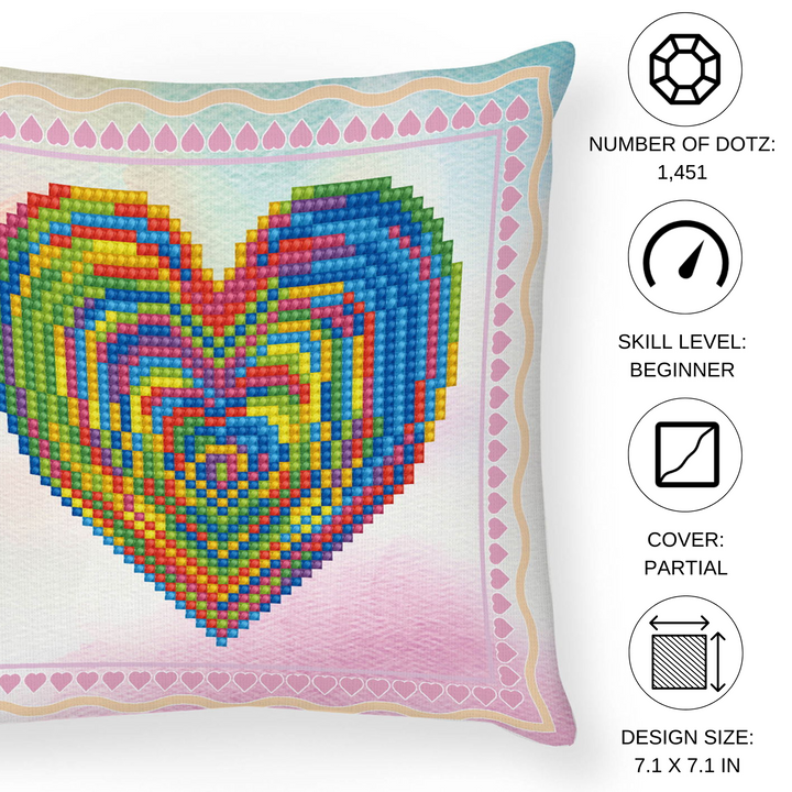 Diamond Dotz Love Rest Mini Pillow - 7.1 x 7.1 in