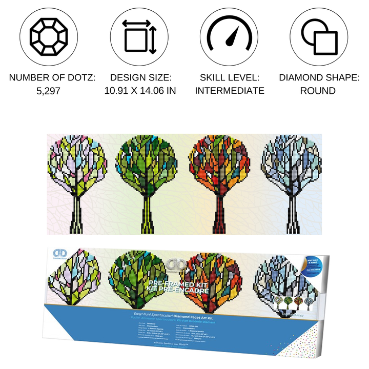 Diamond Dotz 4 Seasons Sparkle with Frame - 10.91 x 14.06 in