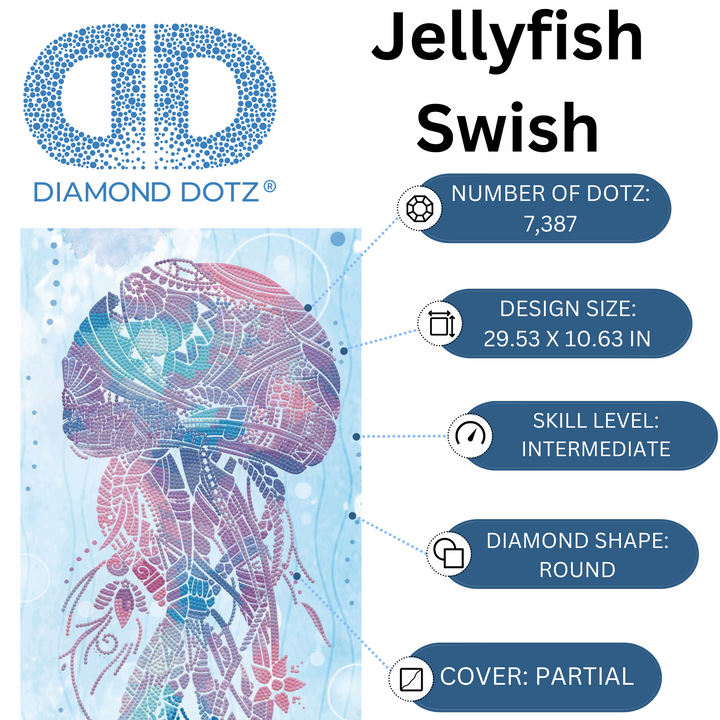 Diamond Dotz Jellyfish Swish - 29.53 x 10.63 in