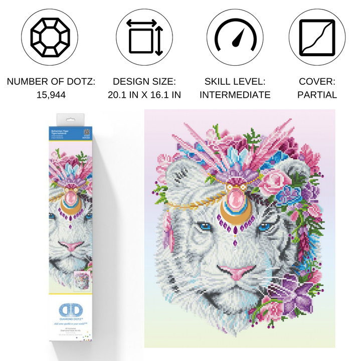 Diamond Dotz Bohemian Tiger - 20.1 x 16.1 in
