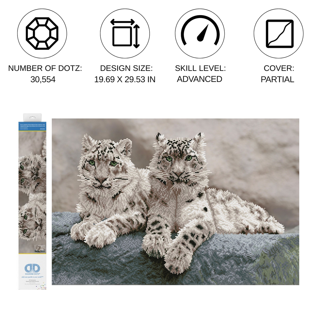 Diamond Dotz Snow Leopards Hemis National Park - 19.69 x 29.53 in