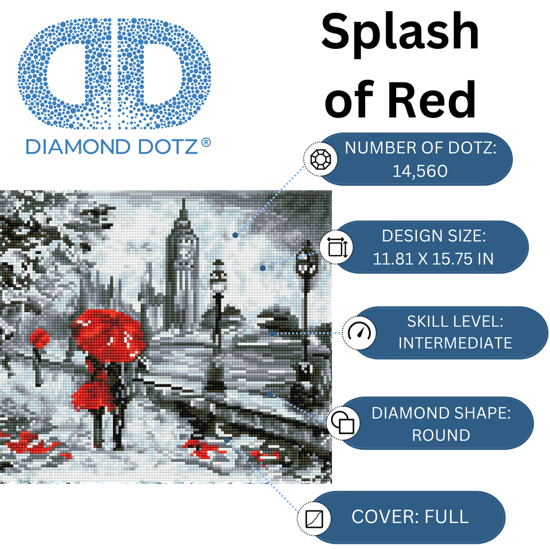 Diamond Dotz Splash of Red - 11.81 x 15.75 in
