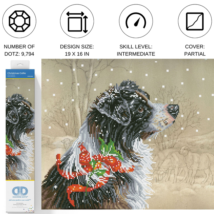 Diamond Dotz Christmas Collie - 16 x 19 in