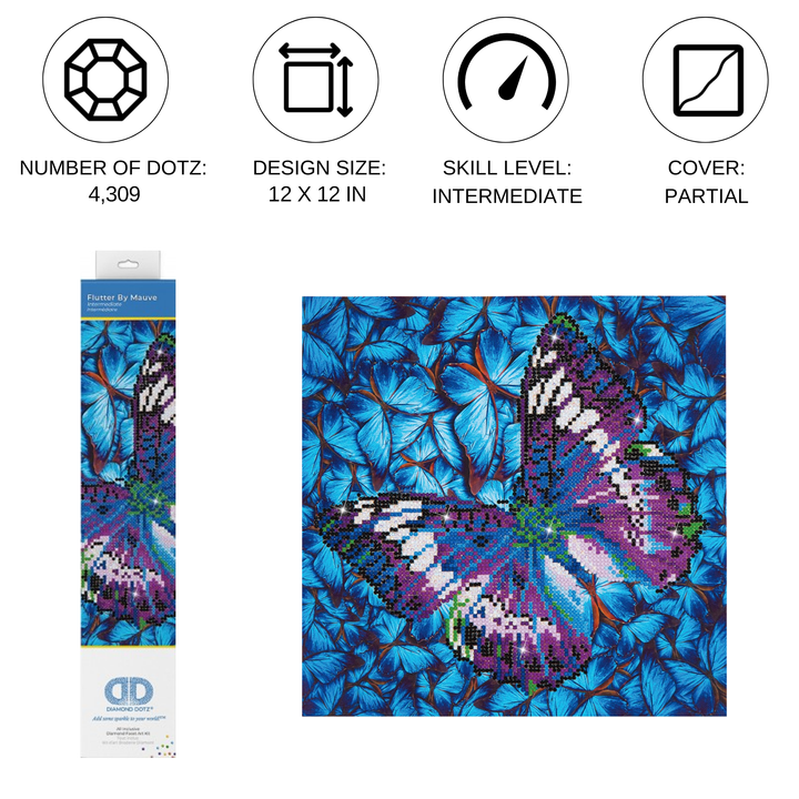 Diamond Dotz Flutter By Mauve - 12 x 12 in