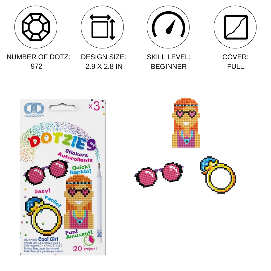 Diamond Dotz Cool Girl - DOTZIES Stickers Kit