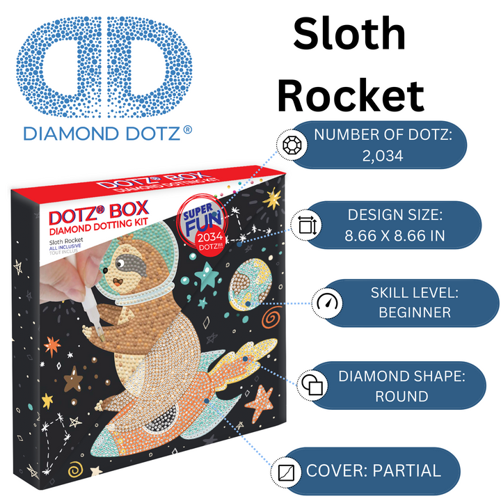 Diamond Dotz Sloth Rocket - 8.7 x 8.7 in