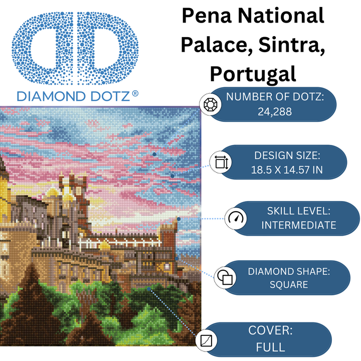 Diamond Dotz Pena National Palace  Sintra  Portugal - 18.5 x 14.57 in