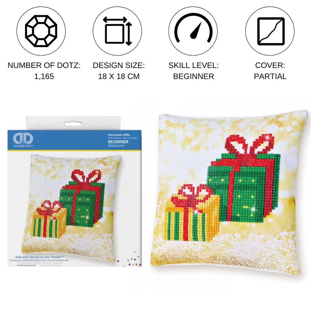 Diamond Dotz Christmas Gifts Pillow - 7 x 7 in