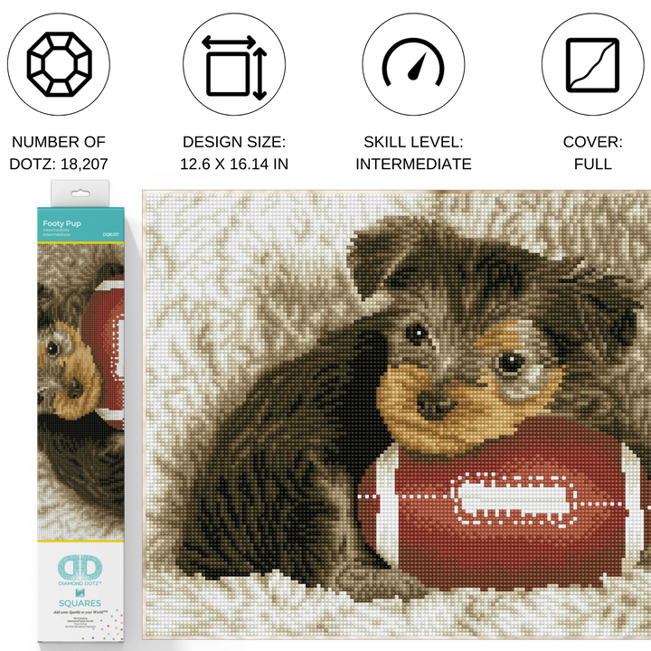 Diamond Dotz Footy Pup - 12.6 x 16.14 in