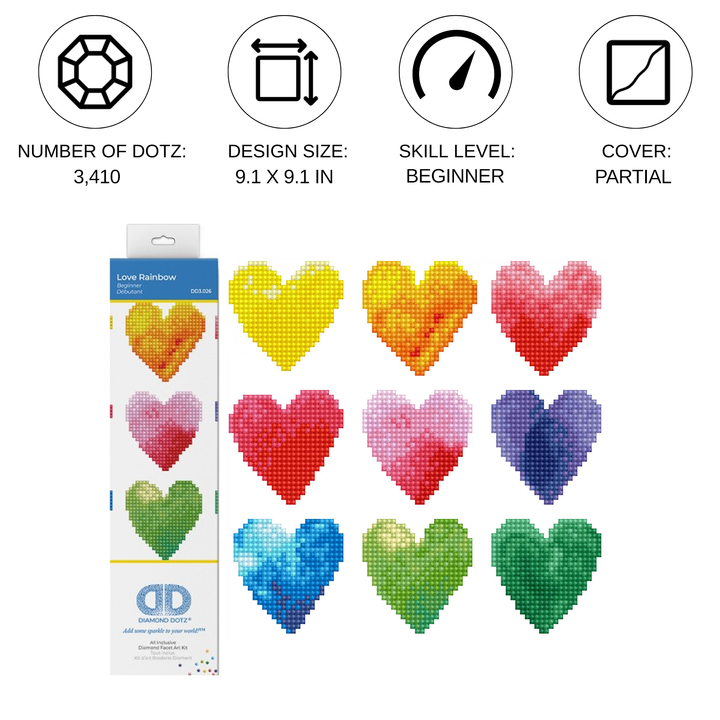 Diamond Dotz Love Rainbow - 9.1 x 9.1 in