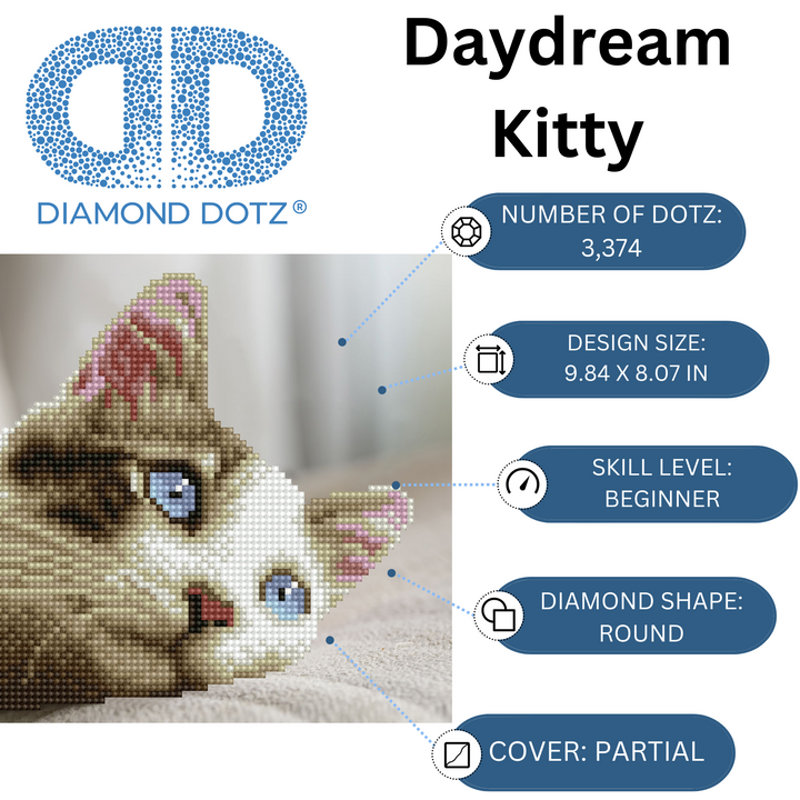 Diamond Dotz Daydream Kitty - 9.84 x 8.07 in