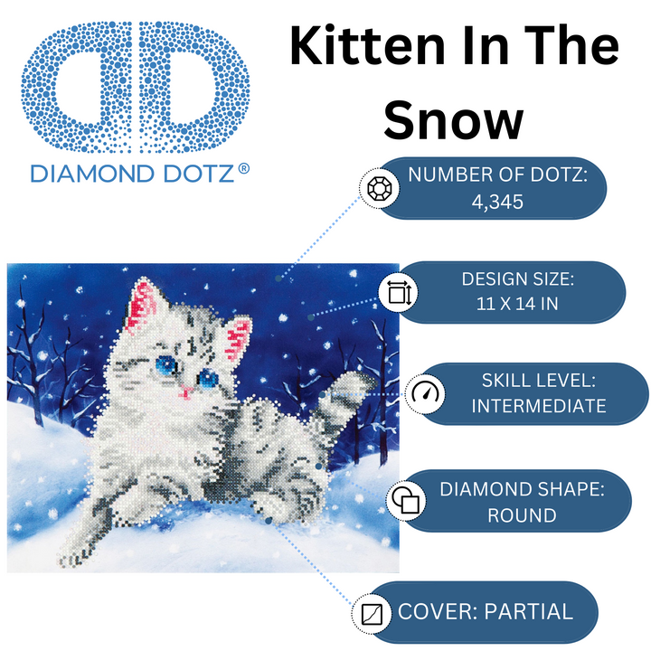 Diamond Dotz Kitten In The Snow - 14 x 11 in