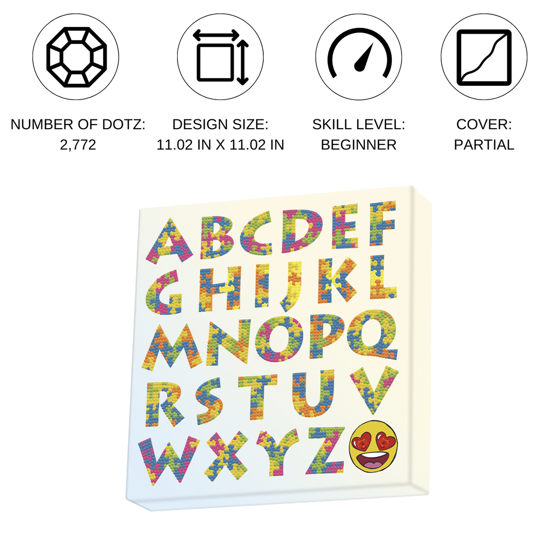 Diamond Dotz Decorative Box Puzzle Alphabet - 11.0" x 11.0"