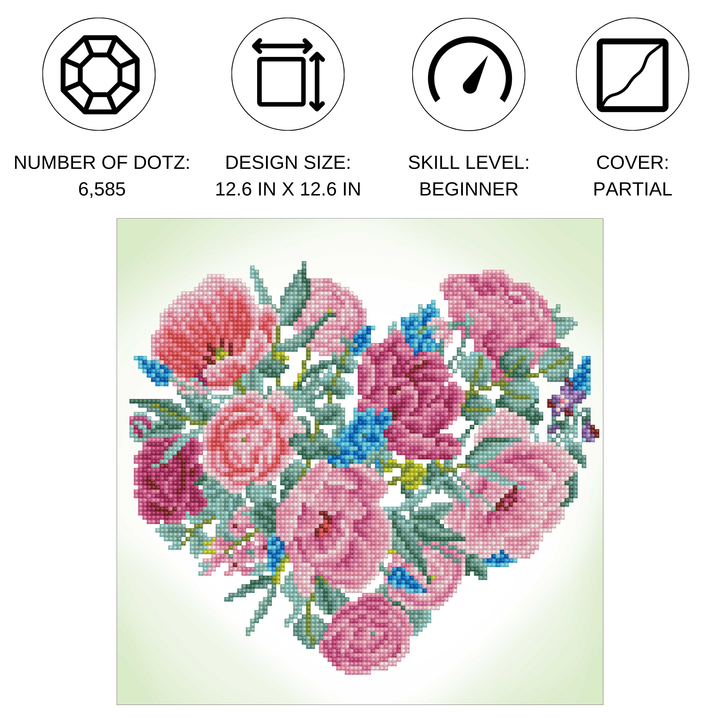 Diamond Dotz Blossoming Heart - 6.3 x 6.3 in