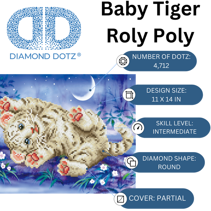 Diamond Dotz Baby Tiger Roly Poly - 14 x 11 in