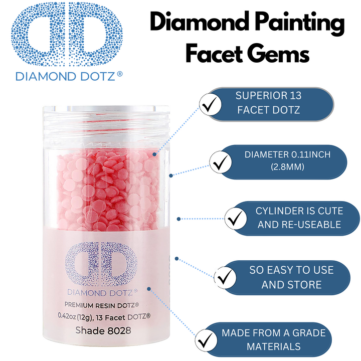 Diamond Dotz 2.8MM 12G DOTZ Cylinder - Light Hot Pink