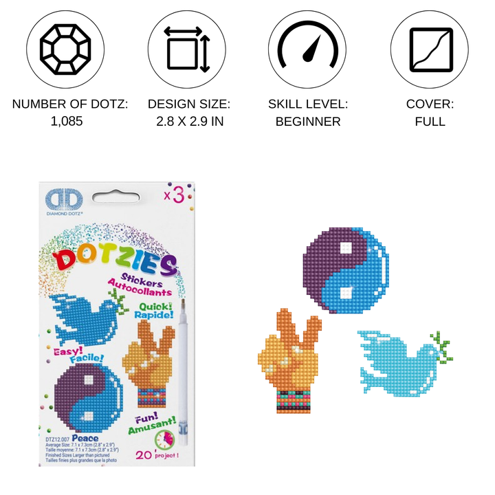 Diamond Dotz Peace - DOTZIES Stickers Kit