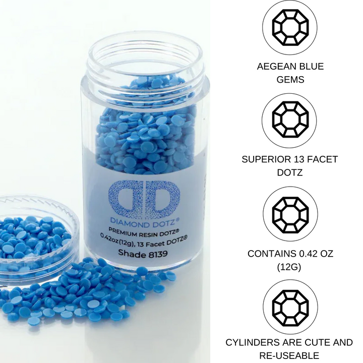 Diamond Dotz 2.8MM 12G DOTZ Cylinder - Aegean Blue