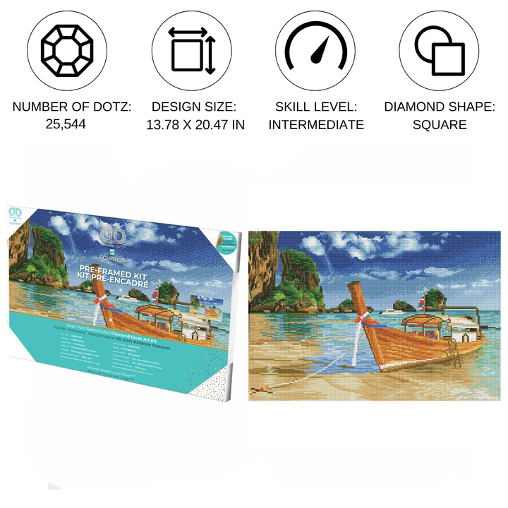 Diamond Dotz Thai Escape - Pre-Framed Kit - 20.47 x 13.78 in