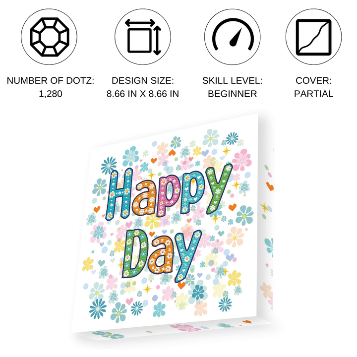 Diamond Dotz Decorative Box Happy Day - 8.7" x 8.7"