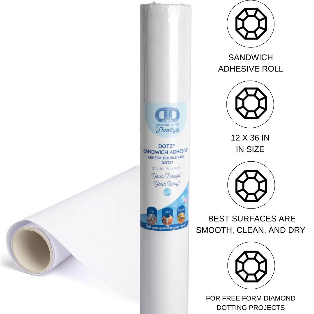 Diamond Dotz Sandwich Adhesive Roll - 12 x 36 in