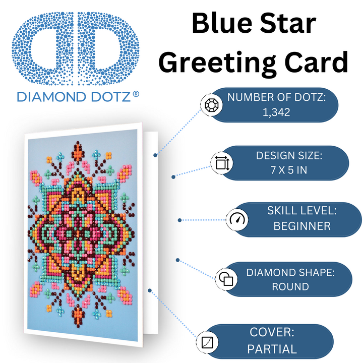 Diamond Dotz Blue Star - Diamond Painting Greeting Card