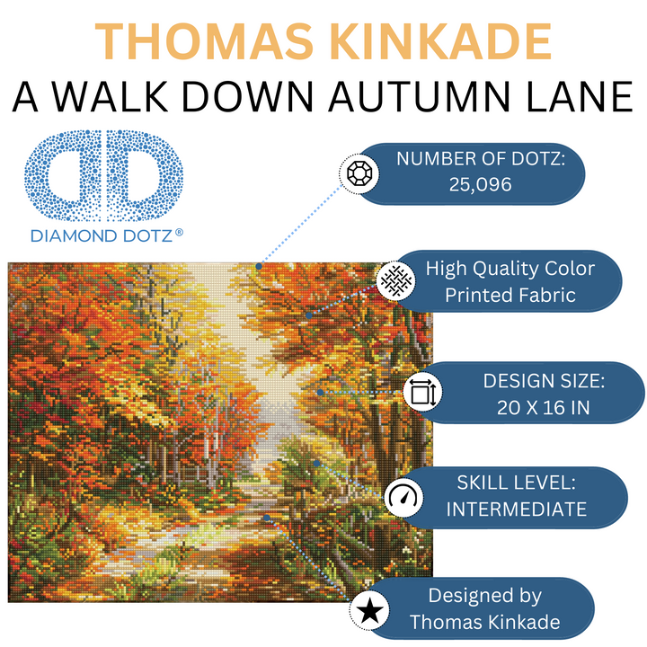 Diamond Dotz Thomas Kinkade A Walk Down Autumn Lane - 20 x 16 in