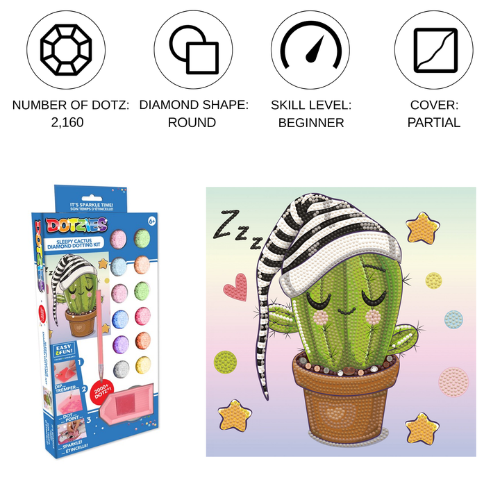Diamond Dotz Sleepy Cactus - 9.1 x 9.1 in