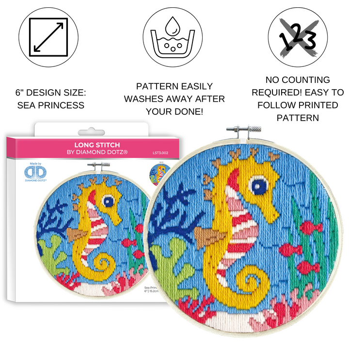 Diamond Dotz Long Stitch Cross Stitch Sea Princess - 6 in