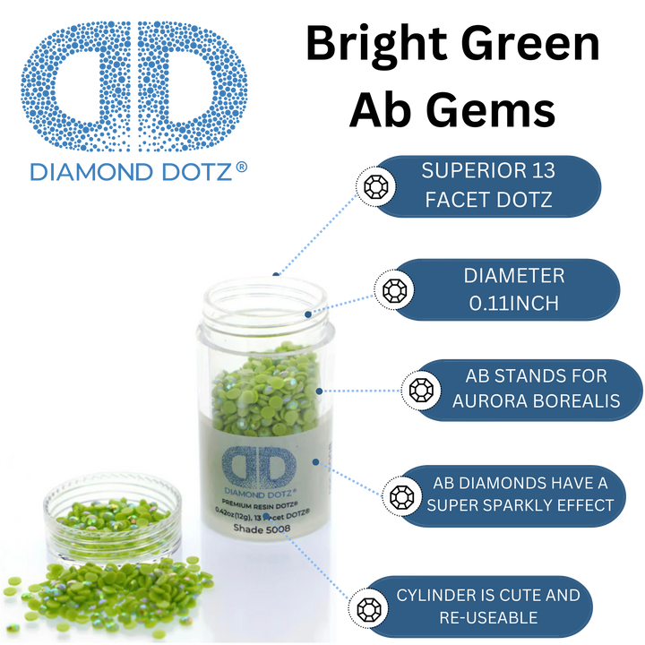 Diamond Dotz 2.8MM 12G DOTZ Cylinder - Bright Green AB