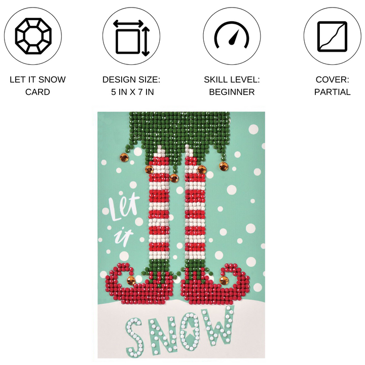 Diamond Dotz Let It Snow - Diamond Painting Greeting Card