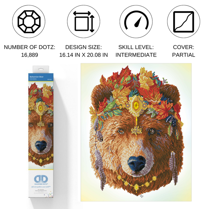 Diamond Dotz Bohemian Bear - 16.14 x 20.08 in