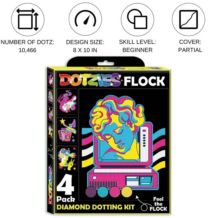 Diamond Dotz Neon Flock Retro Classic - 10.0" x 8.0"