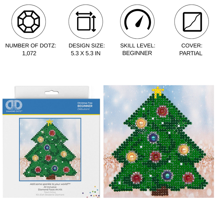 Diamond Dotz Christmas Tree Picture - 5.3 x 5.3 in