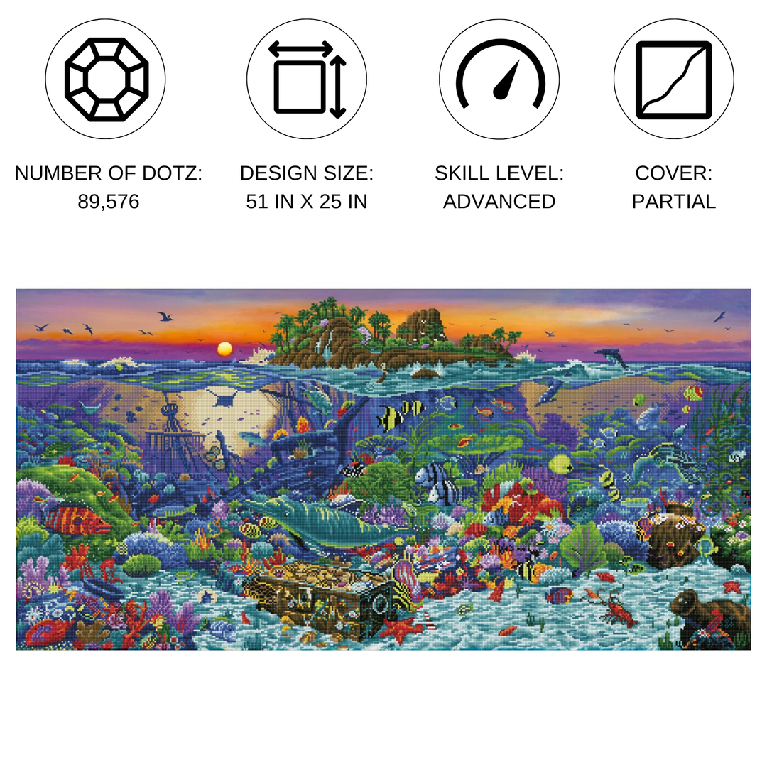 Diamond Dotz Coral Reef Island - 51 x 25 in