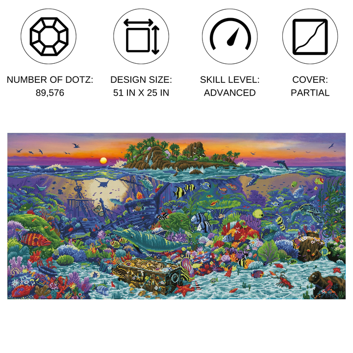 Diamond Dotz Coral Reef Island - 51 x 25 in