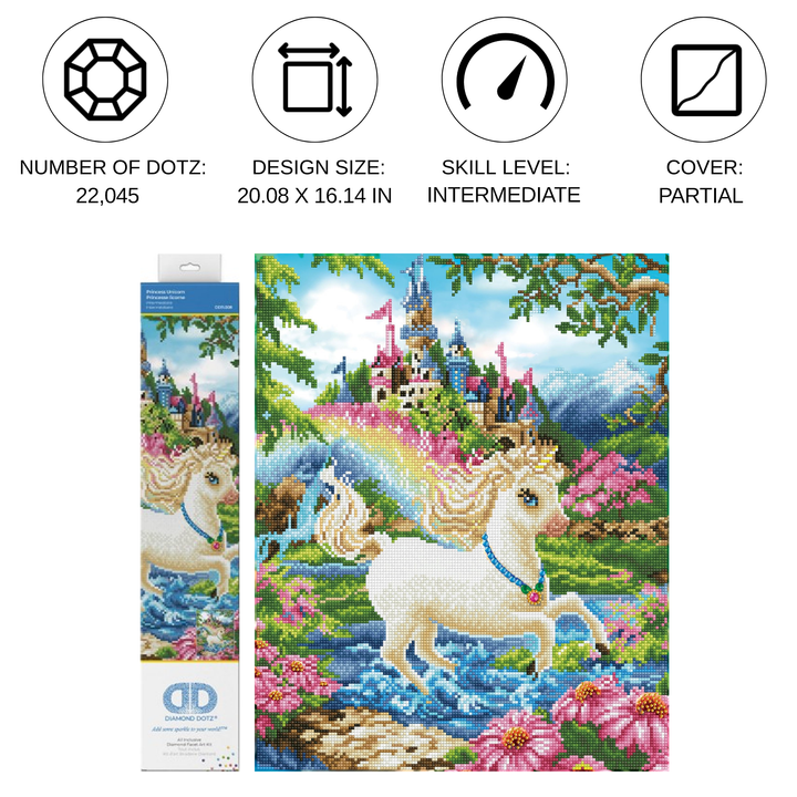 Diamond Dotz Princess Unicorn - 20.08 x 16.14 in