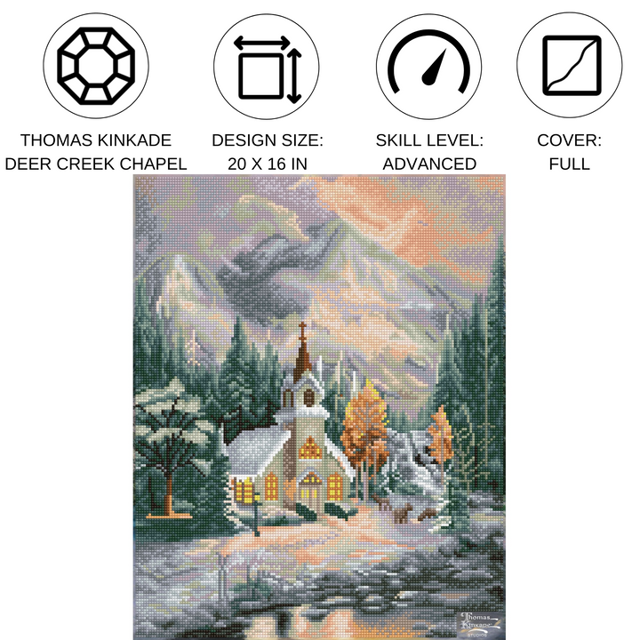 Diamond Dotz Thomas Kinkade Deer Creek Chapel - 20 x 16 in