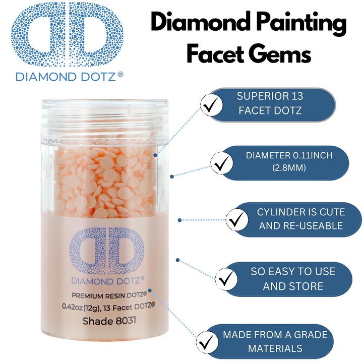 Diamond Dotz 2.8MM 12G DOTZ Cylinder - Pale Pink
