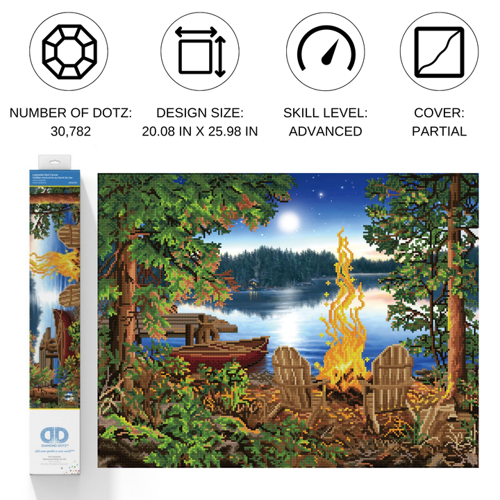 Diamond Dotz Lakeside Red Canoe - 20.08 x 25.98 in