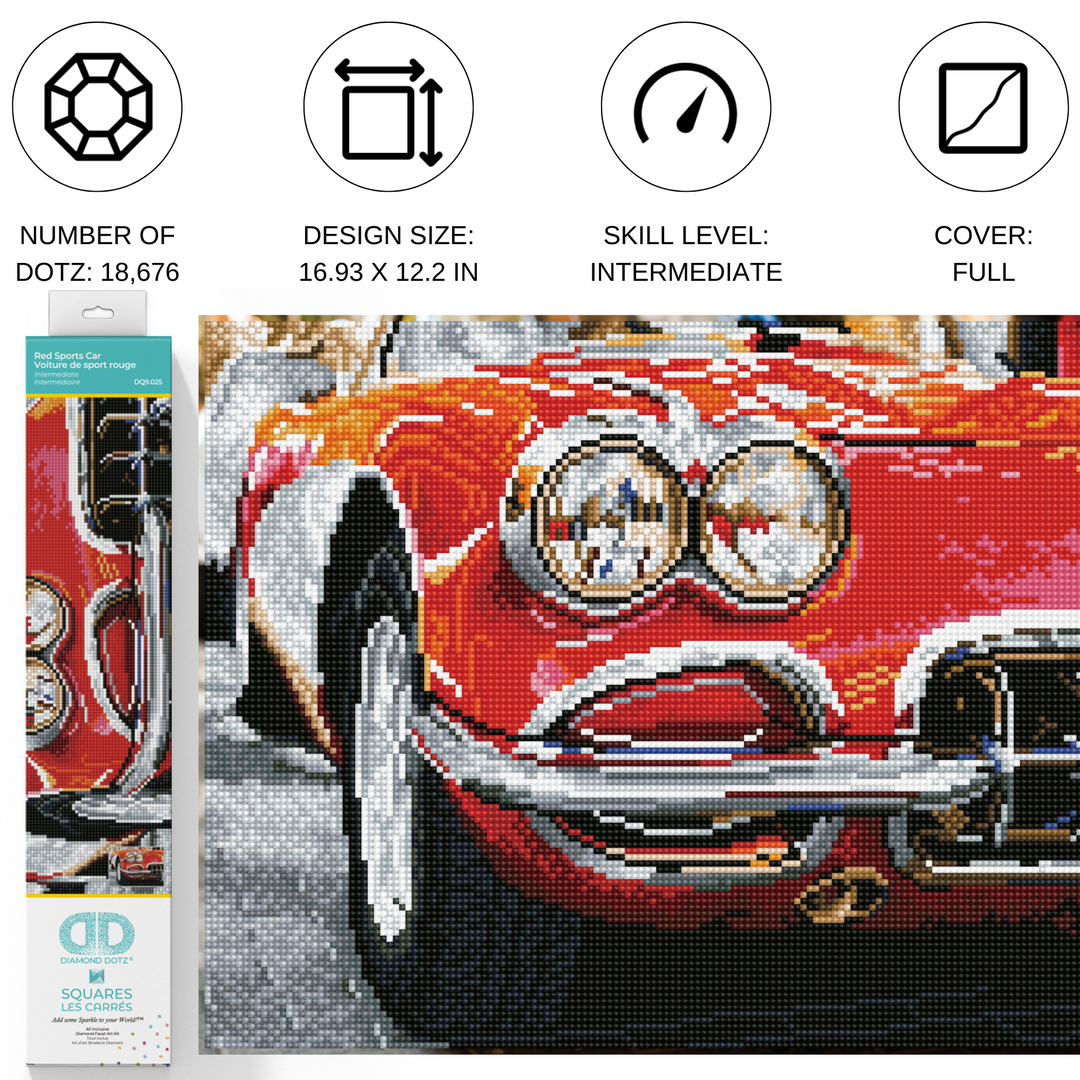 Diamond Dotz Red Sports Car - 16.93 x 12.2 in