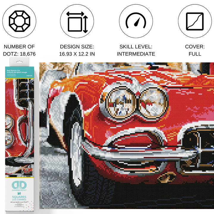 Diamond Dotz Red Sports Car - 16.93 x 12.2 in