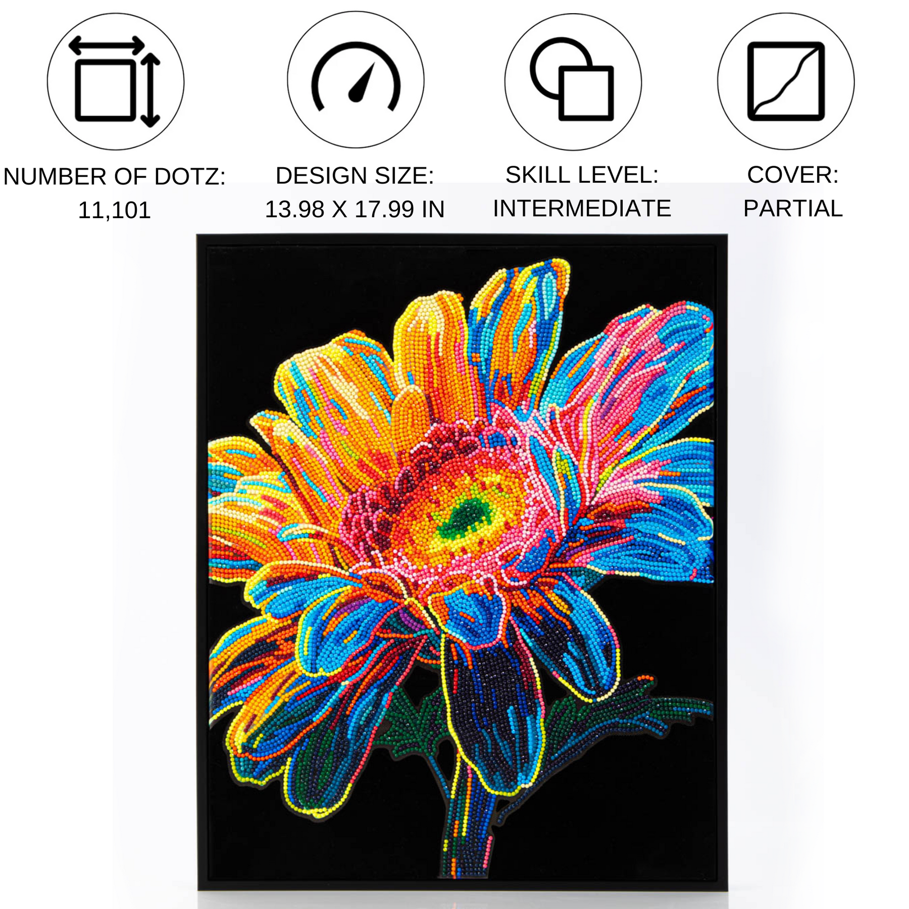 Neon Gerbera Kit | Diamond Painting Kits Neon | Diamond Dotz Neon Gerbera Kit | Diamond Painting Kits Neon | Diamond Dotz