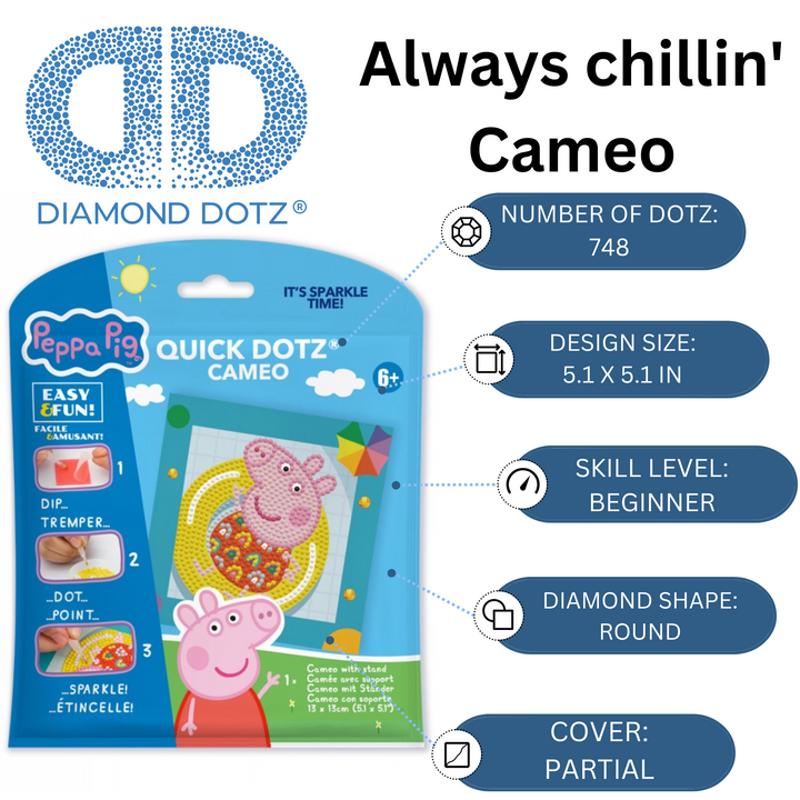 Diamond Dotz Always Chillin' Peppa Pig Cameo - 5.1 x 5.1 in
