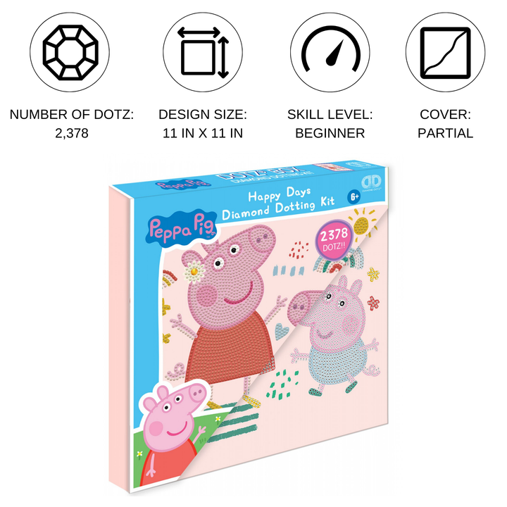 Diamond Dotz Peppa Pig Happy Days - 11 x 11 in