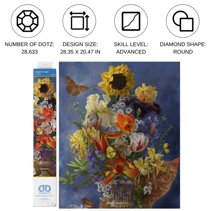 Diamond Dotz Garden in Gold - 28.35 x 20.47 in