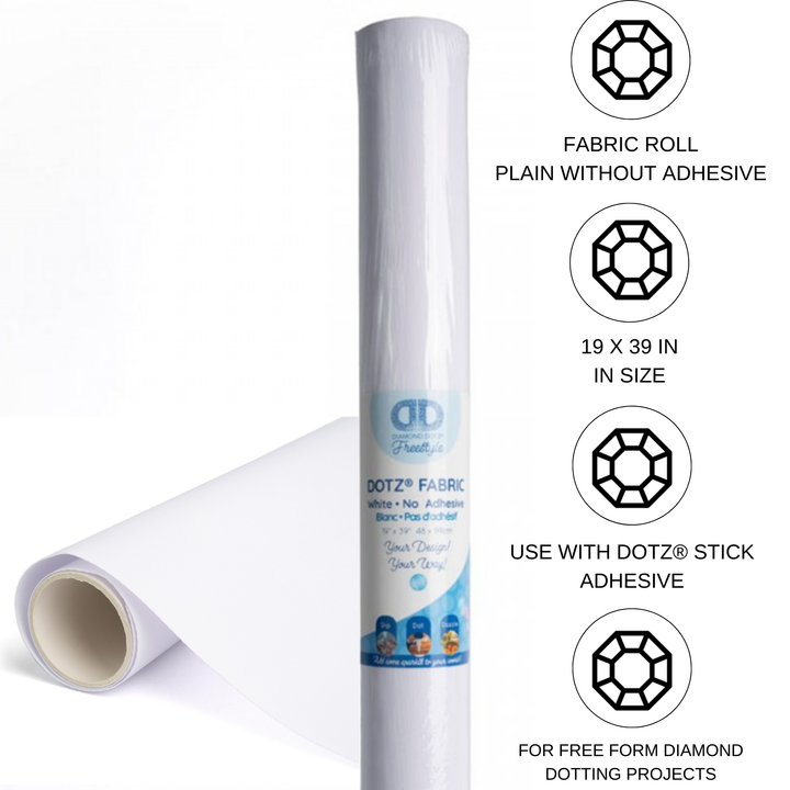 Diamond Dotz Fabric Roll - Plain Without Adhesive 48 x 99cm (19 x 39 in)