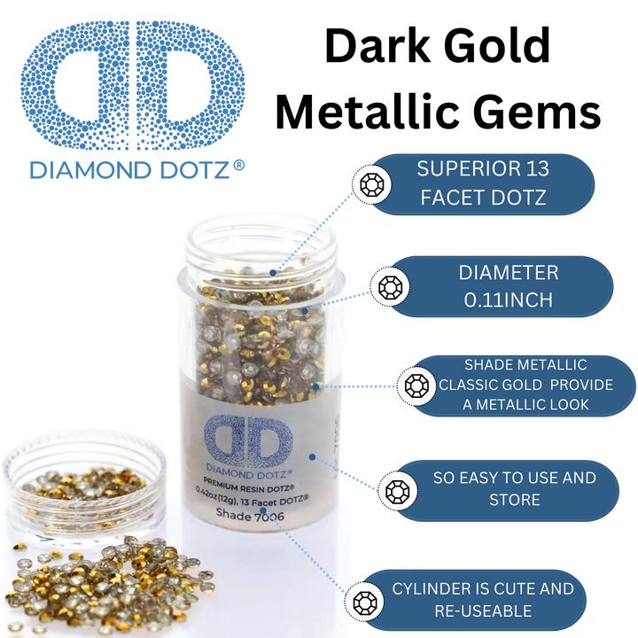 Diamond Dotz 2.8MM 12G DOTZ Cylinder - DARK GOLD METALLIC