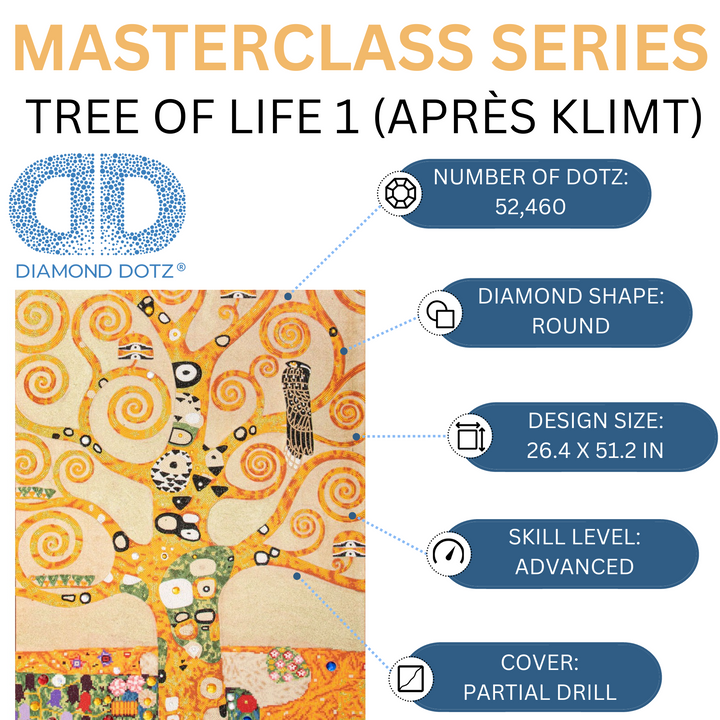 Diamond Dotz Tree of Life 1 (apres Klimt) - Masterclass - 26.4 x 51.2 in