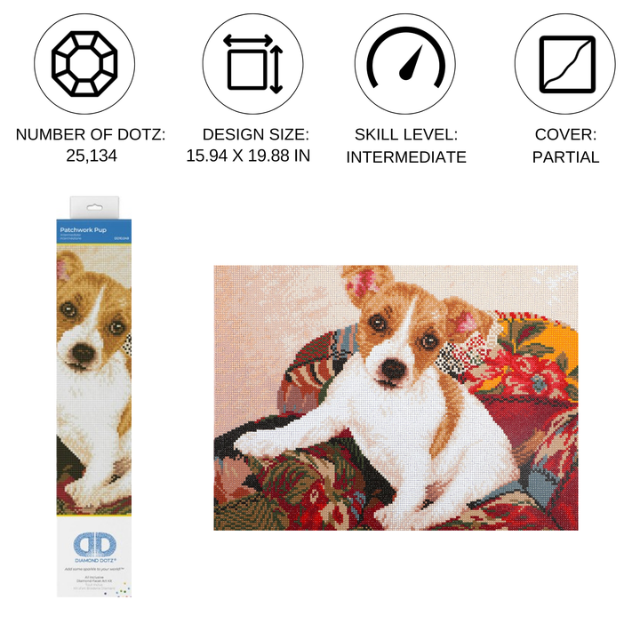 Diamond Dotz Patchwork Pup - 15.94 x 19.88 in